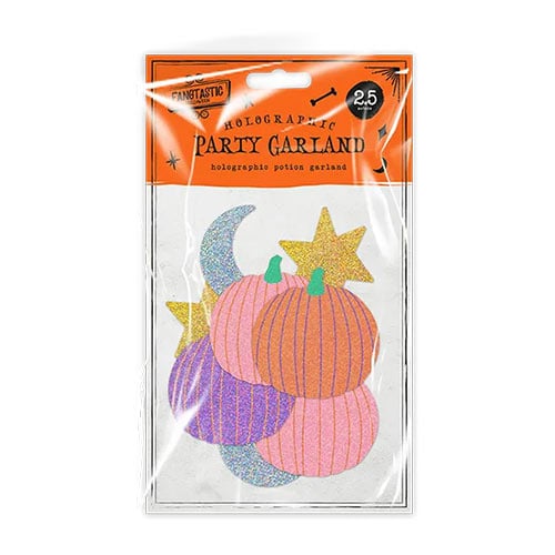Colourful Pumpkins Halloween Holographic Party Garland 2.5m Product Image
