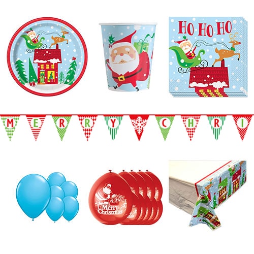 Colourful Santa Christmas 16 Person Deluxe Party Pack Product Image