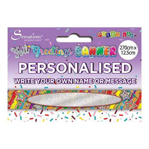 Colourful Stars Holographic Write Your Own Personalisable Foil Banner 2.7m Product Gallery Image