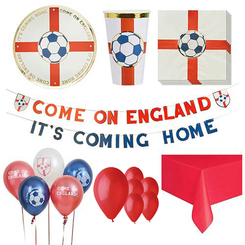 Come On England Football 16 Person Deluxe Party Pack