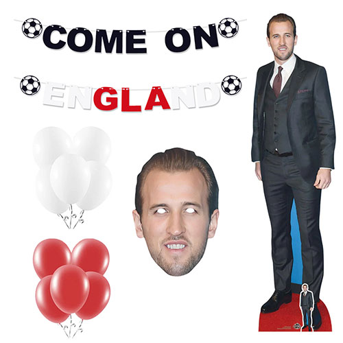 Come On England Party Decoration Kit with Harry Kane Cardboard Cutout and Face Mask Product Image