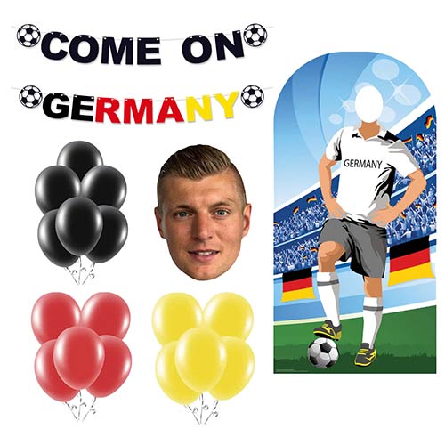 Come On Germany Party Decoration Kit with Toni Kroos Cardboard Face Mask