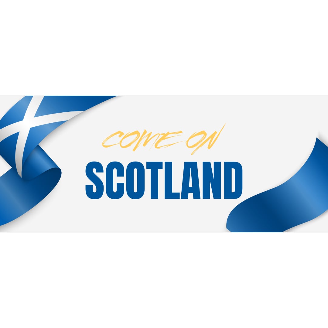 Come On Scotland Flag Ribbon Design PVC Personalised Party Sign Decoration