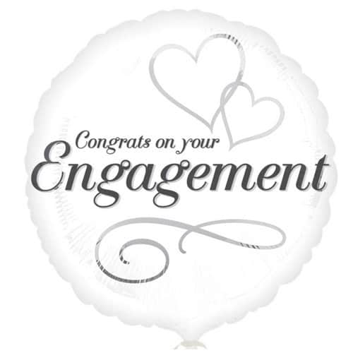 Congrats On Your Engagement Round Foil Helium Balloon 43cm / 17 in Product Image