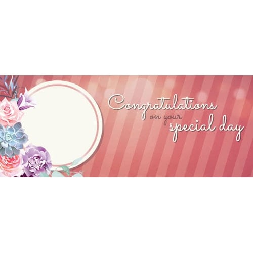 Congratulations On Your Special Day Design Small Personalised Banner - 4ft x 2ft