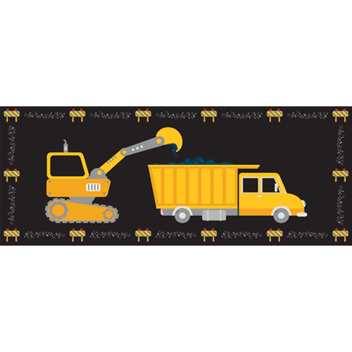 Construction Digger and Truck PVC Party Sign Decoration Product Image