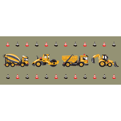 Construction Vehicles and Cones PVC Party Sign Decoration Product Image