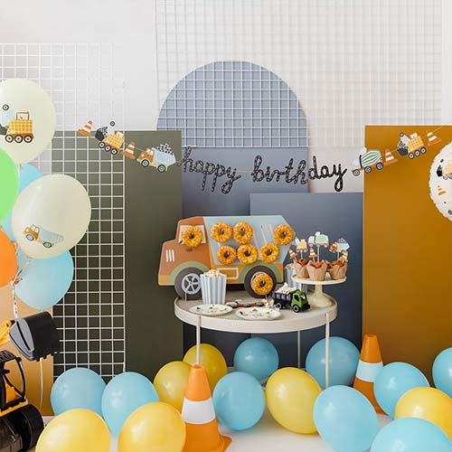 Construction Vehicles Biodegradable Latex Balloons 30cm / 12 in - Pack of 6 Product Gallery Image