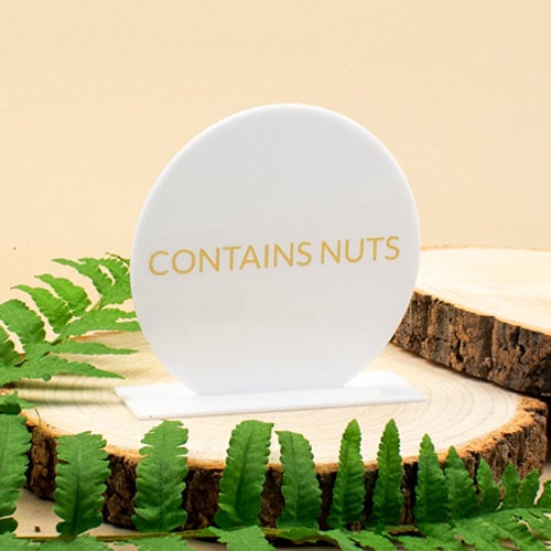 Contains Nuts Food Allergen Acrylic Table Sign Product Gallery Image