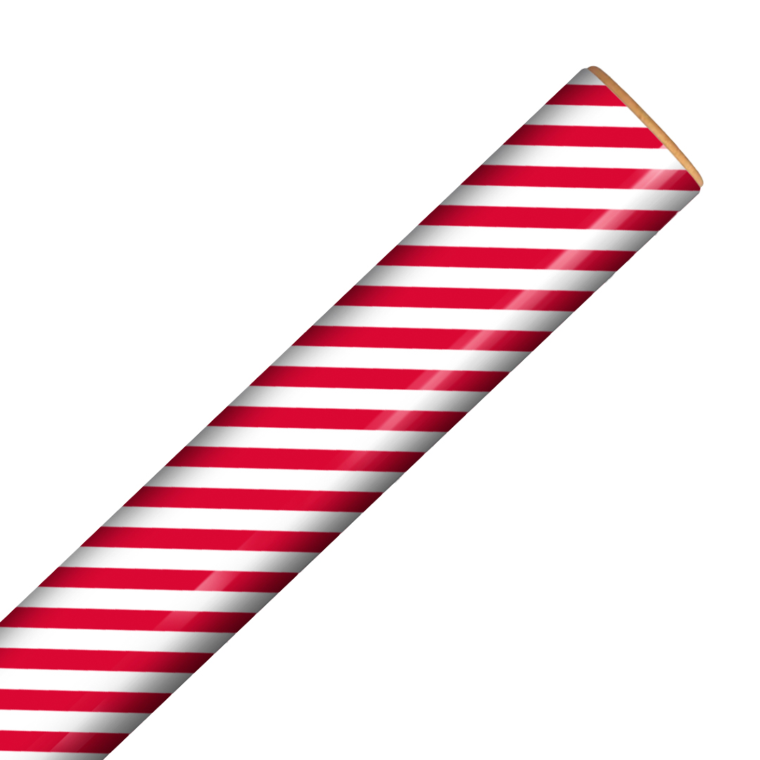 Contemporary Candy Stripe Red & White Christmas Gift Wrapping Paper Roll 4m Product Gallery Image