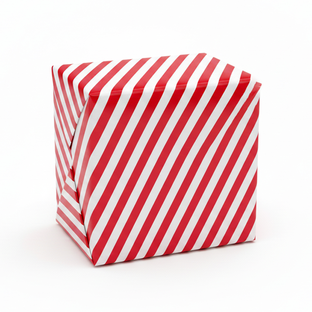 Contemporary Candy Stripe Red & White Christmas Gift Wrapping Paper Roll 4m Product Gallery Image