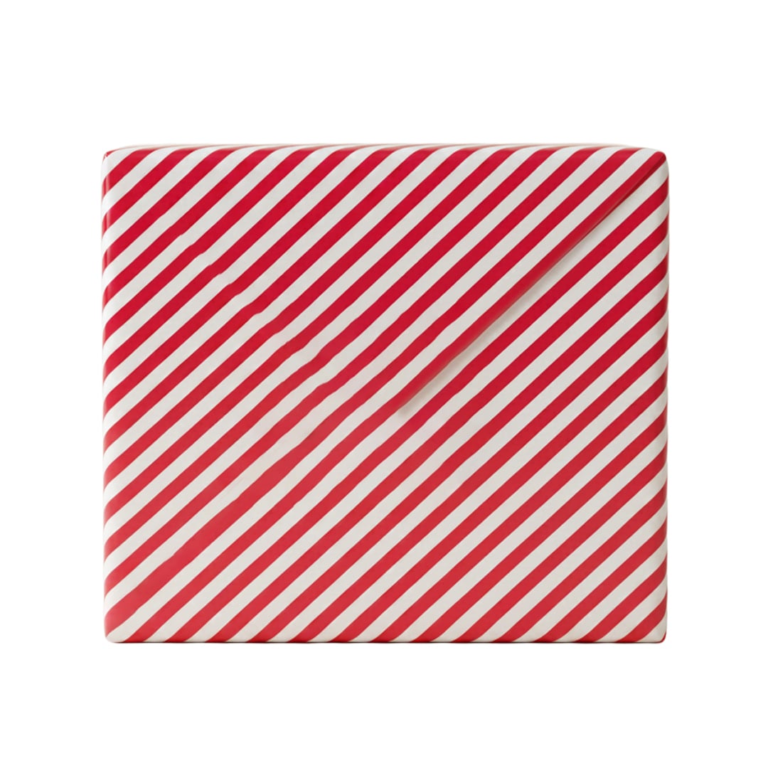 Contemporary Candy Stripe Red & White Christmas Gift Wrapping Paper Roll 4m