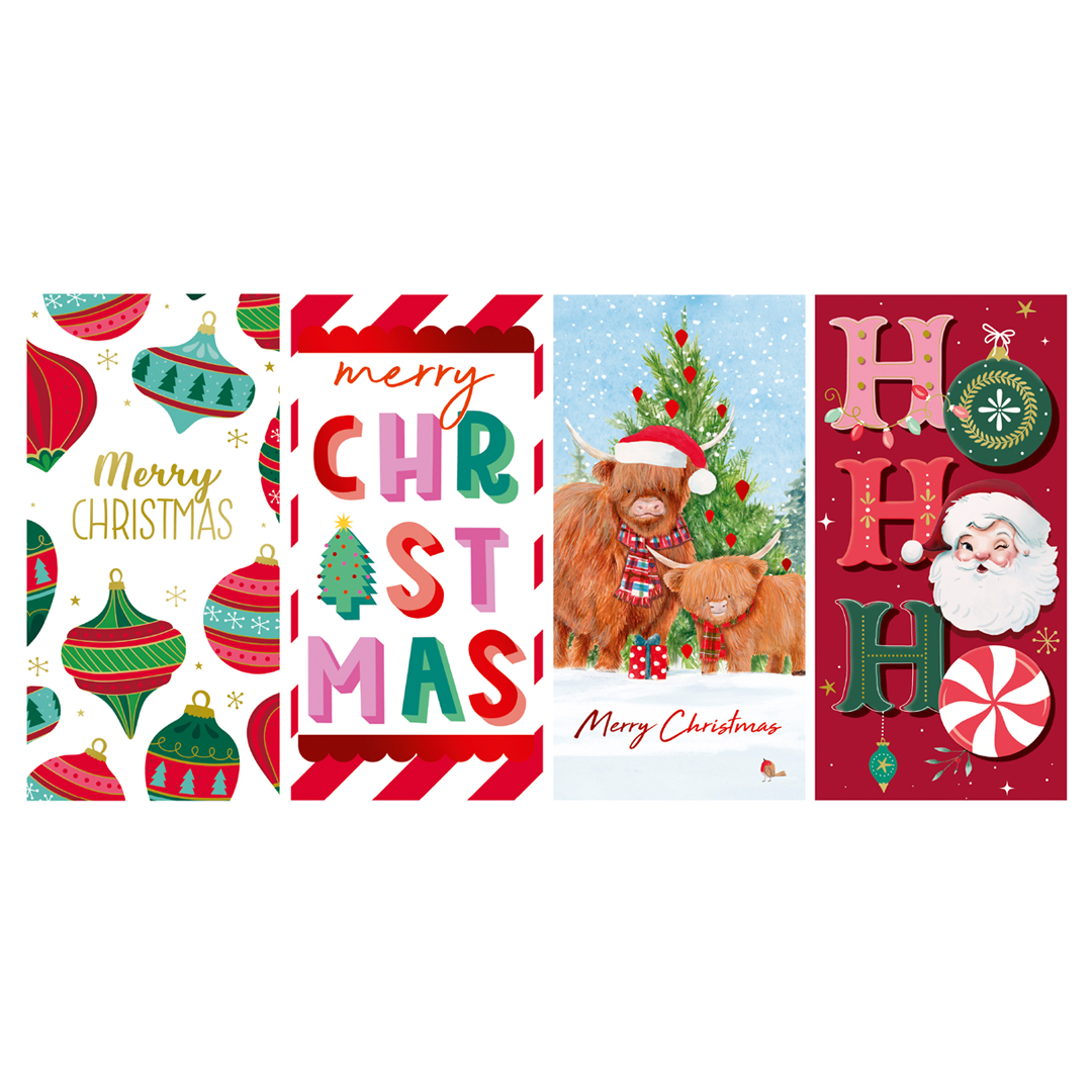 Contemporary Christmas Money Wallets - Pack of 4