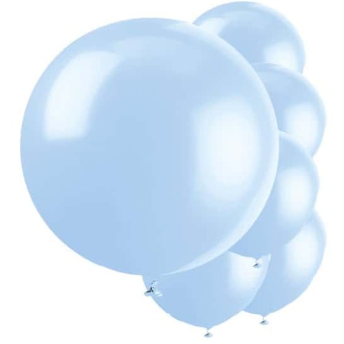 Cool Blue Jumbo Biodegradable Latex Balloons 91cm / 36 in - Pack of 6 Product Image