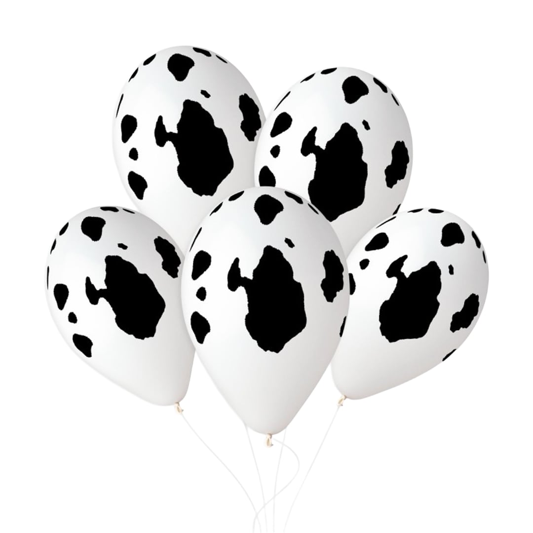 Cow Print Latex Balloons 33cm / 13 in - Pack of 6