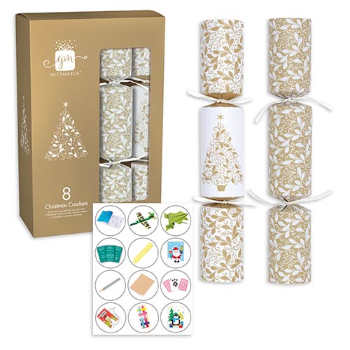 Cream & Gold Christmas Crackers 30cm / 12 in - Pack of 8 Product Image