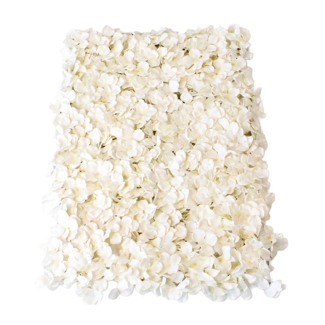 Cream Artificial Hydrangea Silk Flower Wall Panel 60cm x 40cm