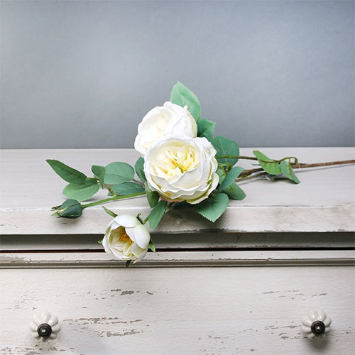 Cream Tintagel Vintage English Rose Spray Decoration 69cm Product Gallery Image