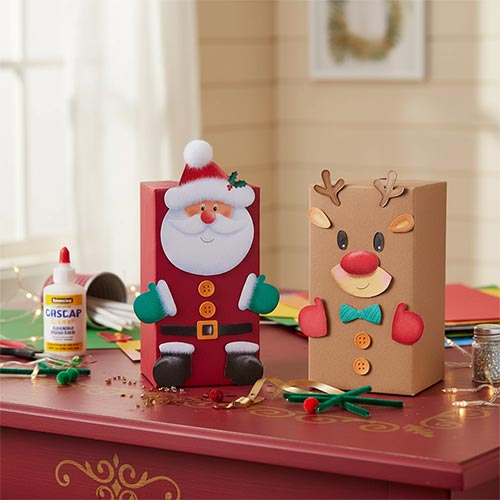 Create Your Own Christmas Character Present Gift Box Craft Kit