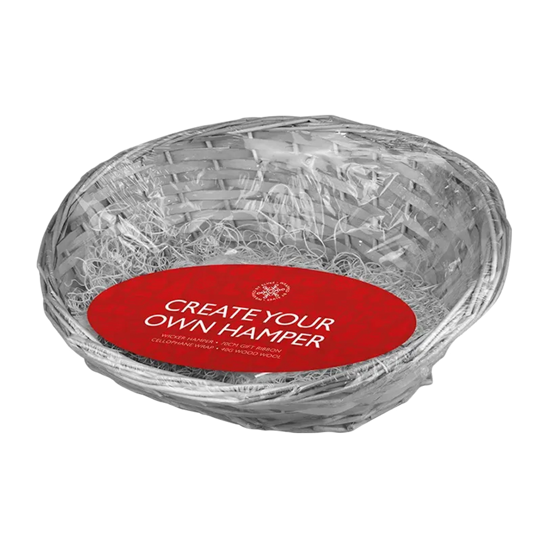 Create Your Own Christmas Gift Grey Woven Hamper Kit 42cm