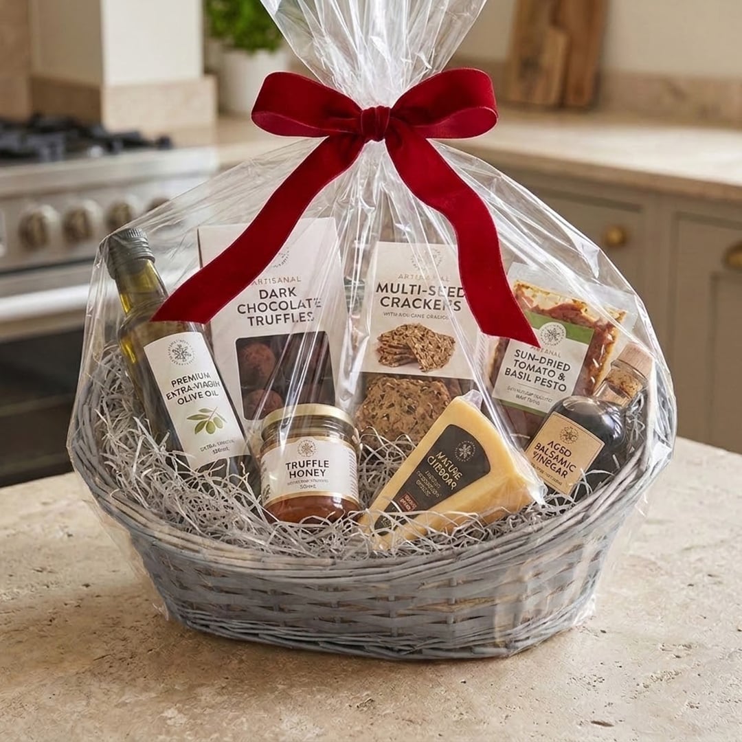 Create Your Own Christmas Gift Grey Woven Hamper Kit 42cm