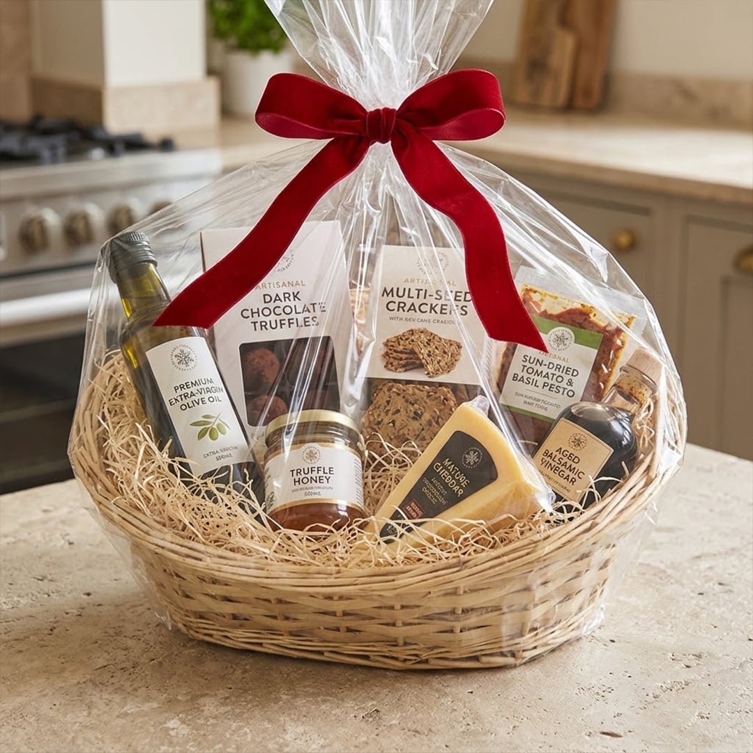 Create Your Own Christmas Gift Natural Woven Hamper Kit 42cm