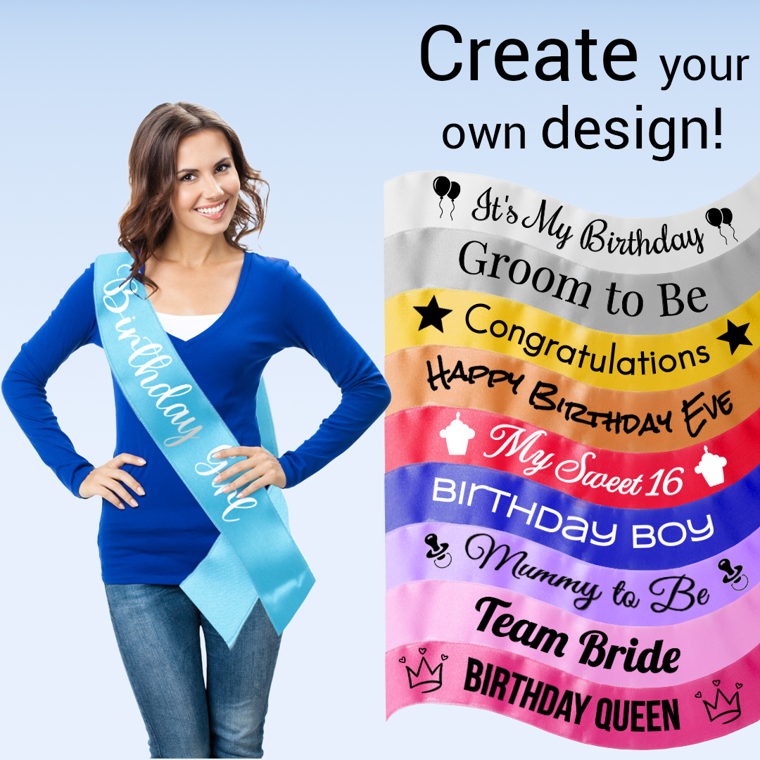 Personalised Satin Sash – 100mm Wide (100mm x 2) View 2