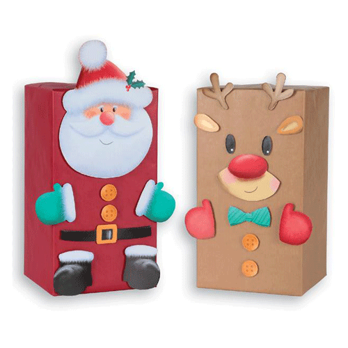 Create Your Own Christmas Character Present Gift Box Craft Kit Product Gallery Image