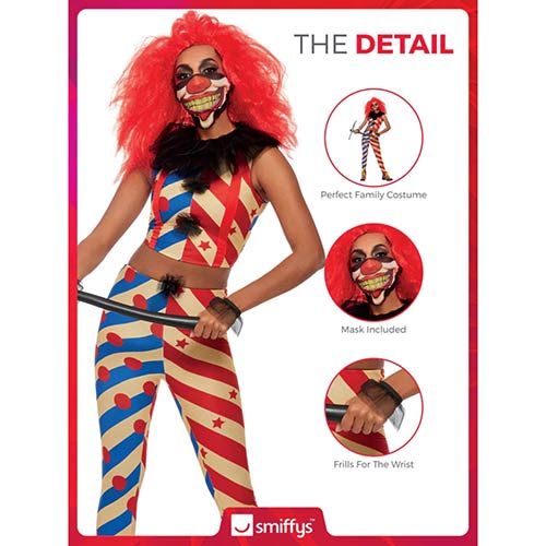 Creepy Circus Clown Fancy Dress Costume Ladies Small - UK 8-10 Product Gallery Image