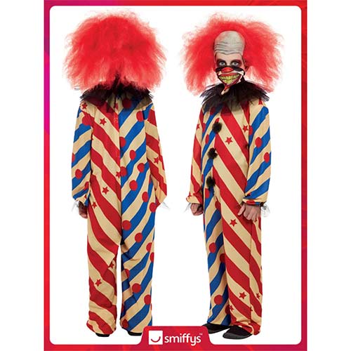 Creepy Clown All In One Fancy Dress Costume Kids Unisex Small Age 4-6 Product Gallery Image