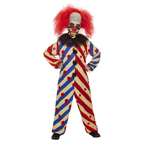 Creepy Clown All In One Fancy Dress Costume Kids Unisex Small Age 4-6 Product Gallery Image