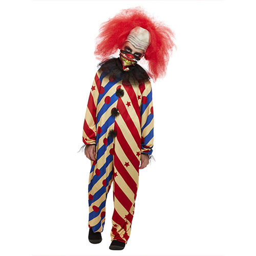 Creepy Clown All In One Fancy Dress Costume Kids Unisex Small Age 4-6 Product Gallery Image