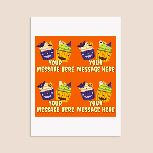 Creepy Cupcakes Custom Halloween Square Stickers 95mm - Sheet of 4 Product Gallery Image
