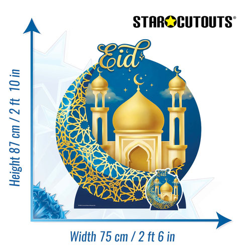 Crescent Moon Mosque Eid Star Mini Cardboard Cutout 87cm Product Gallery Image