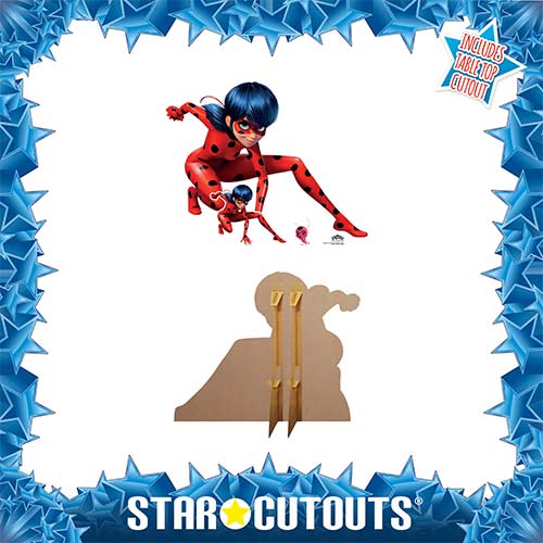 Crouching Lady Bug Miraculous: Tales of Ladybug & Cat Noir Lifesize Cardboard Cutout 116cm Product Gallery Image