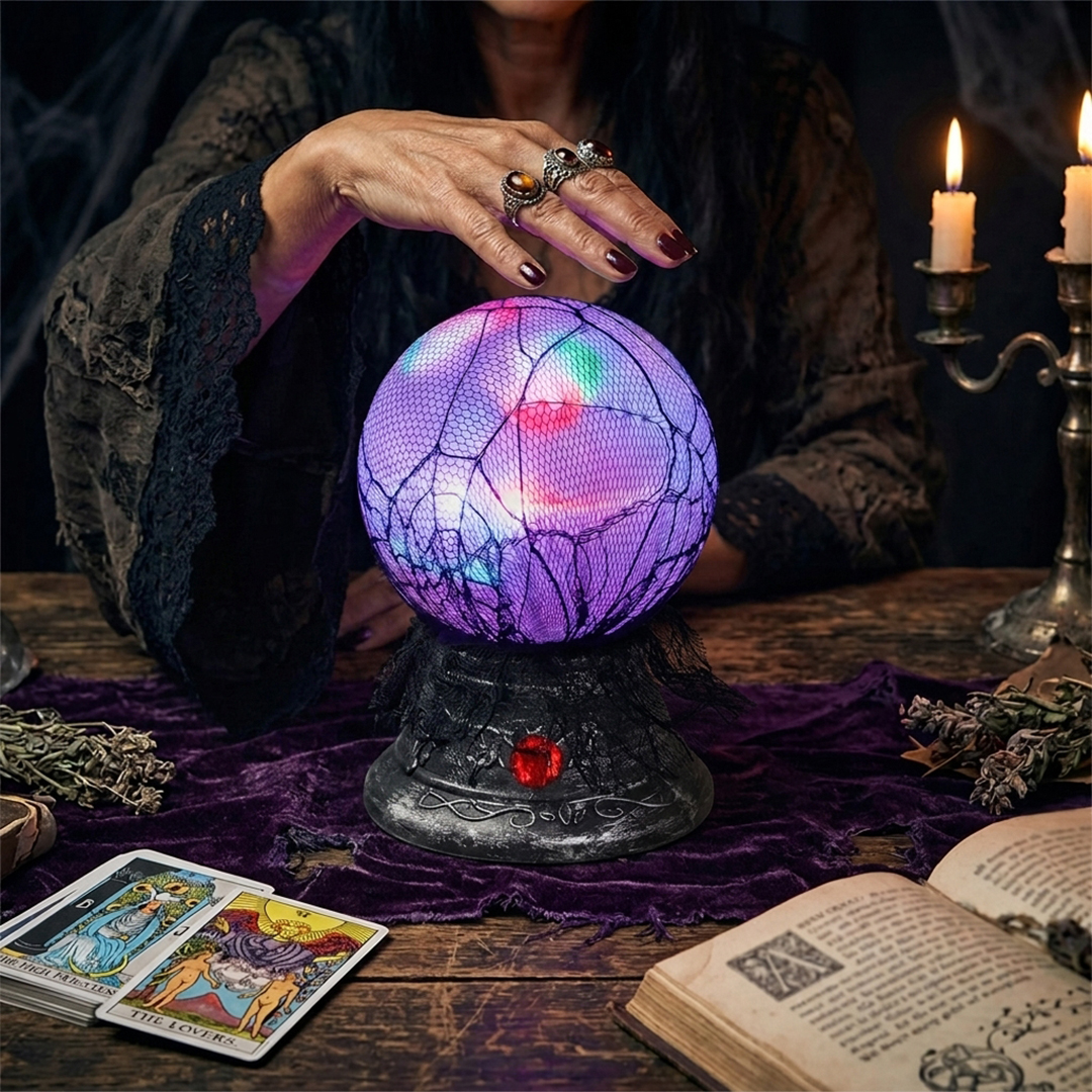 Crystal Ball Halloween Animated Prop Decoration 18cm View 2