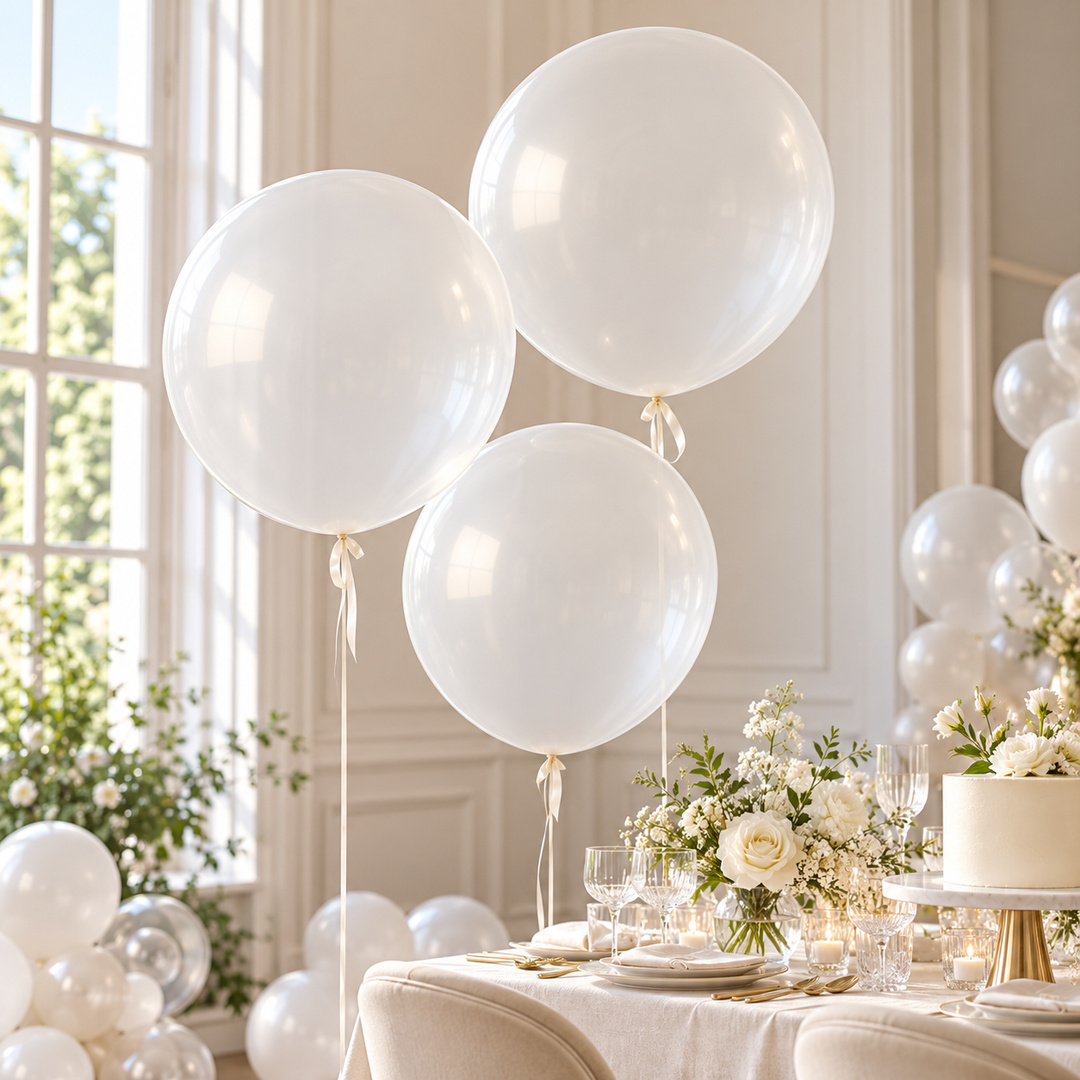 Crystal Clear Jumbo Latex Balloon 79cm / 31 in - Single View 2