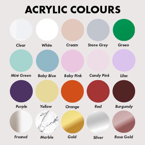 Custom Engraved Wedding Round Acrylic Place Setting 7cm Product Gallery Image