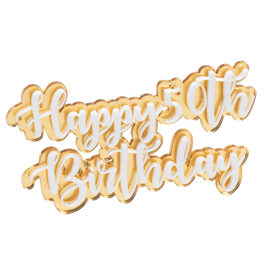 Custom Happy Birthday 3D Acrylic Cake Decoration Topper