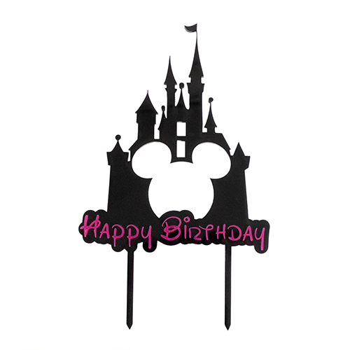 Customisable Happy Birthday Magical Mouse Castle Acrylic Cake Topper Product Gallery Image