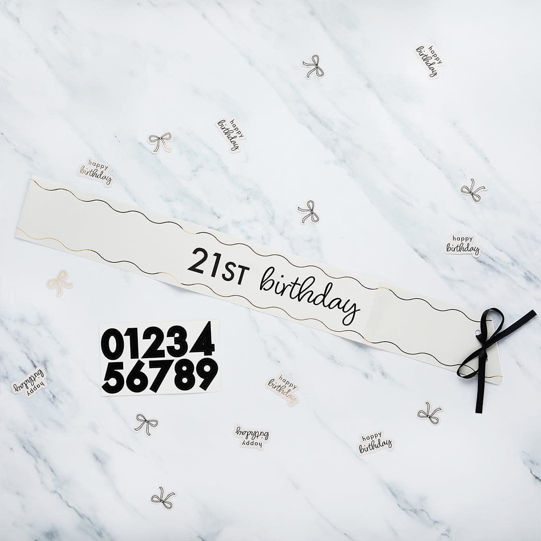 Customisable Milestone Birthday White Paper Sash Product Gallery Image