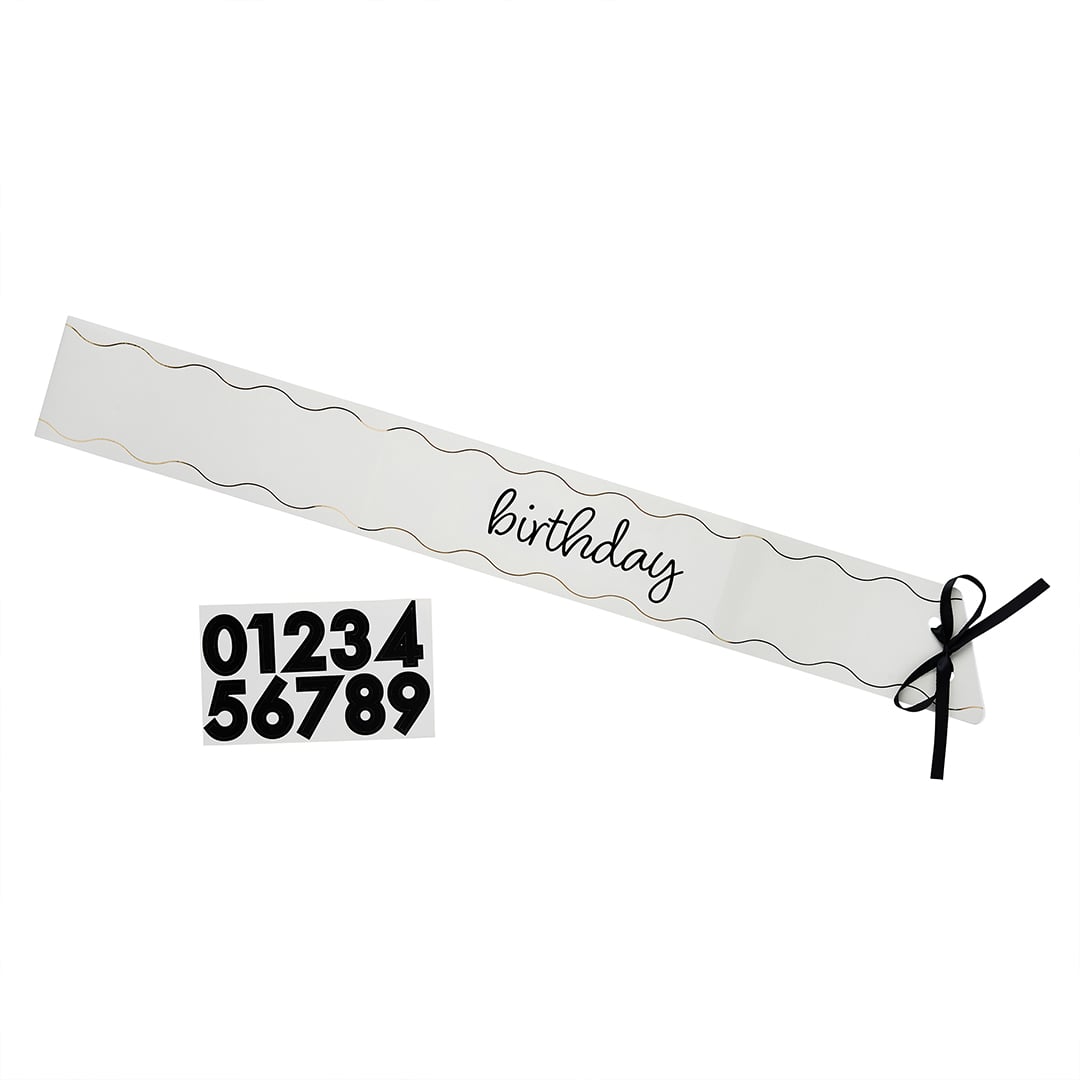 Customisable Milestone Birthday White Paper Sash Product Gallery Image