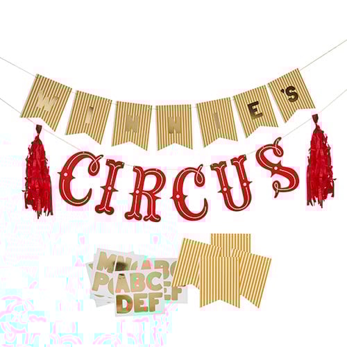 Customisable Name Circus Card Banner 2m