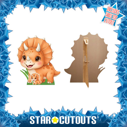 Cute Cartoon Baby Triceratops Dinosaur Star Mini Cardboard Cutout 88cm Product Gallery Image