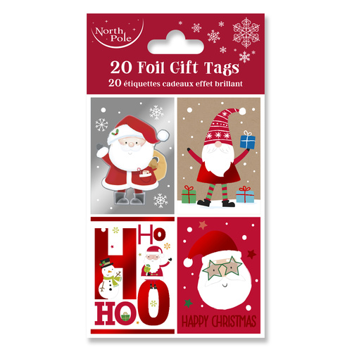Cute Christmas Character Foil Gift Tags - Pack of 20 Product Image