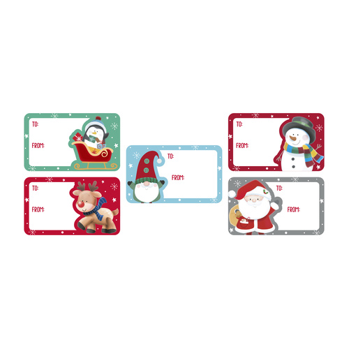 Cute Christmas Character Gift Label Stickers - Pack of 50 Product Gallery Image