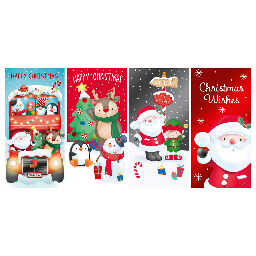 Cute Christmas Characters Money Wallets - Pack of 4