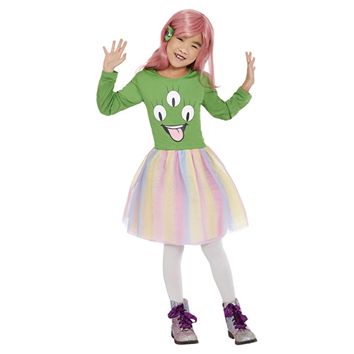 Cute Pastel Alien Girls Fancy Dress Costume Kids Large - Age 10-12 Product Gallery Image