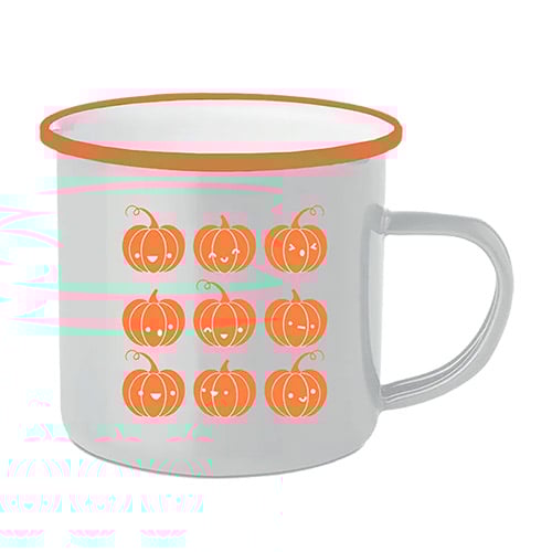Cute Pumpkin Halloween White Enamel Mug Product Image