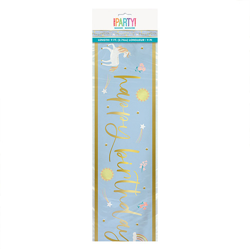 Dainty Unicorn Happy Birthday Foil Banner 274cm Product Gallery Image